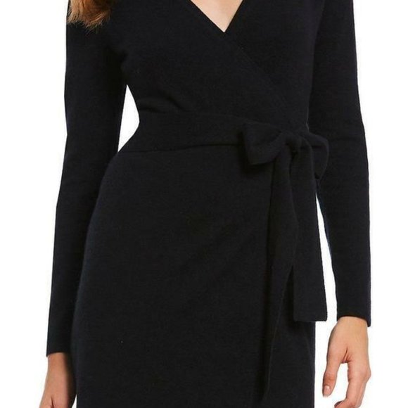 NWT Antonio Melani Cashmere Black TINA Wrap Casual Dress - Picture 2 of 4
